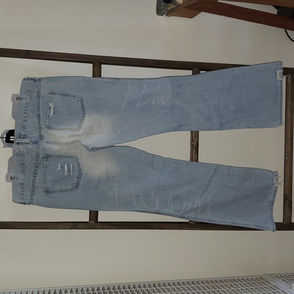 Y2K Old Navy Distressed Boot Cut Blue Denim Jean Size 10 - Picture 10 of 14